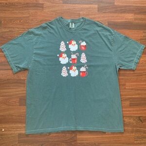 Comfort Colors Retro Santa Christmas Tree Cakes Unisex 3XL Cotton Holiday TShirt